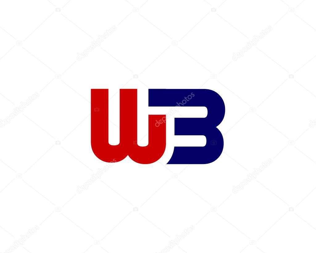 WB BW letter logo design vector template