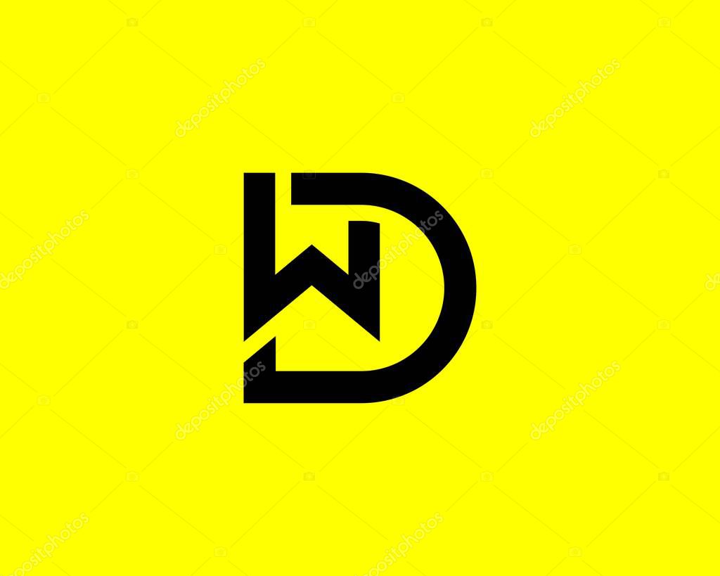 WD DW letter logo design vector template