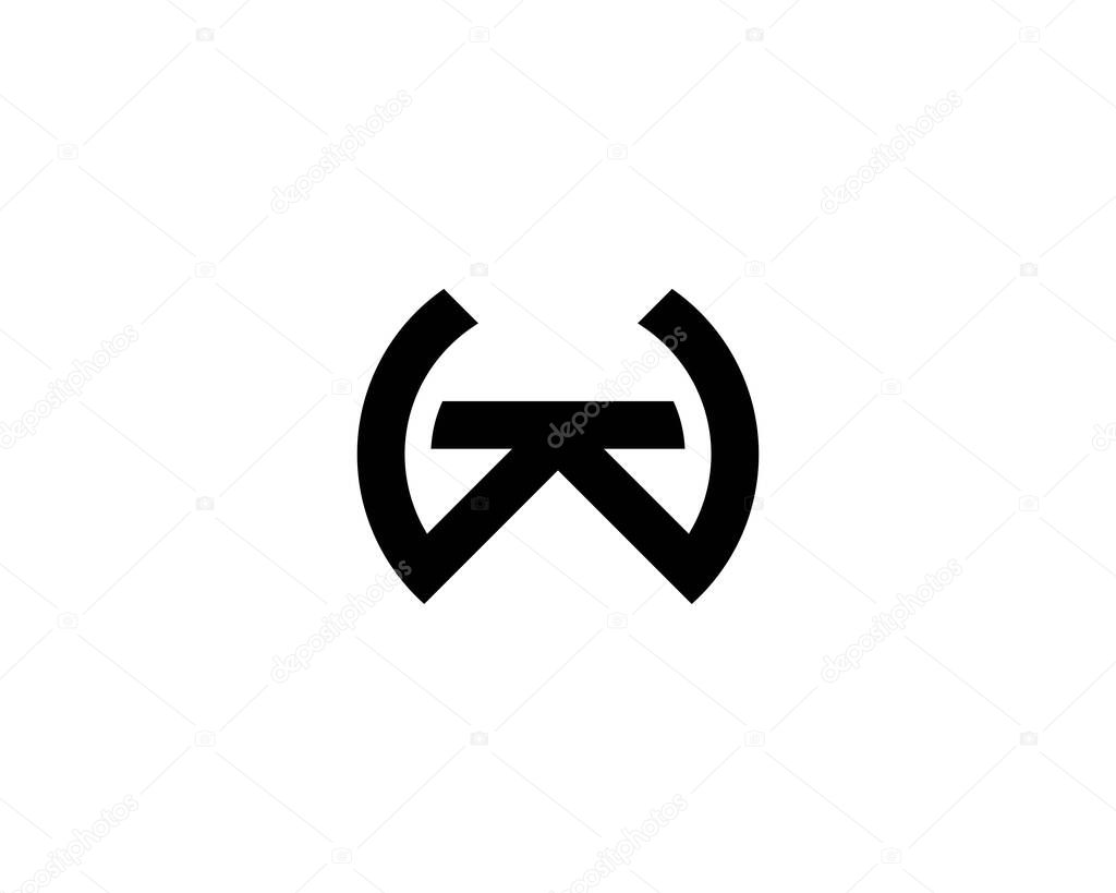 WK KW letter logo design vector template