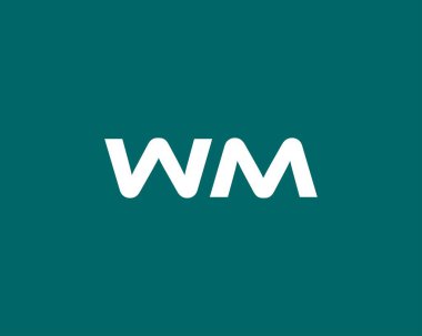 WM MW harf logo tasarım vektör şablonu