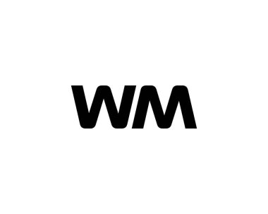 WM MW harf logo tasarım vektör şablonu