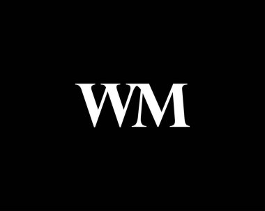 WM MW harf logo tasarım vektör şablonu