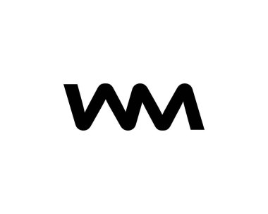 WM MW harf logo tasarım vektör şablonu
