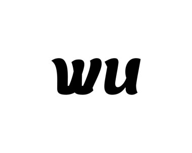 WU UW harf logo tasarım vektör şablonu