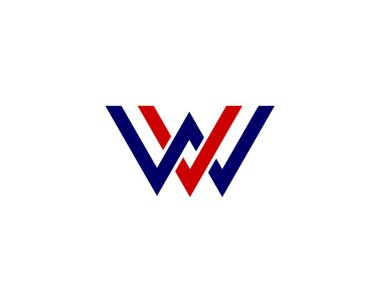 WV VW harf logo tasarım şablonu