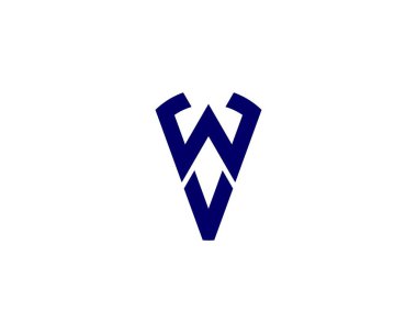 WV VW harf logo tasarım şablonu