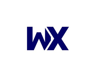 WX XW harf logo tasarım vektör şablonu