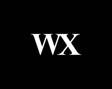 WX XW harf logo tasarım vektör şablonu