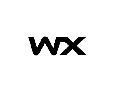 WX XW harf logo tasarım vektör şablonu