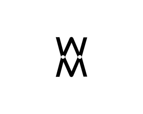 Mw文字ロゴデザインベクトルテンプレート — ストックベクタ