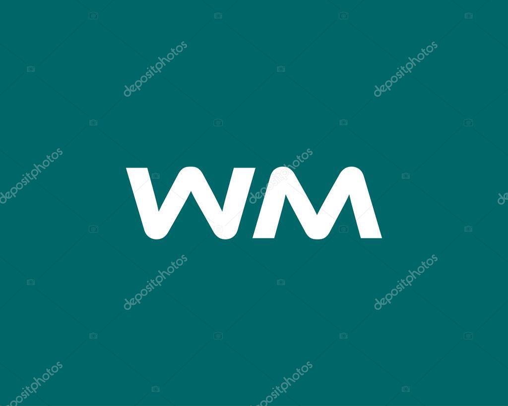 WM MW letter logo design vector template