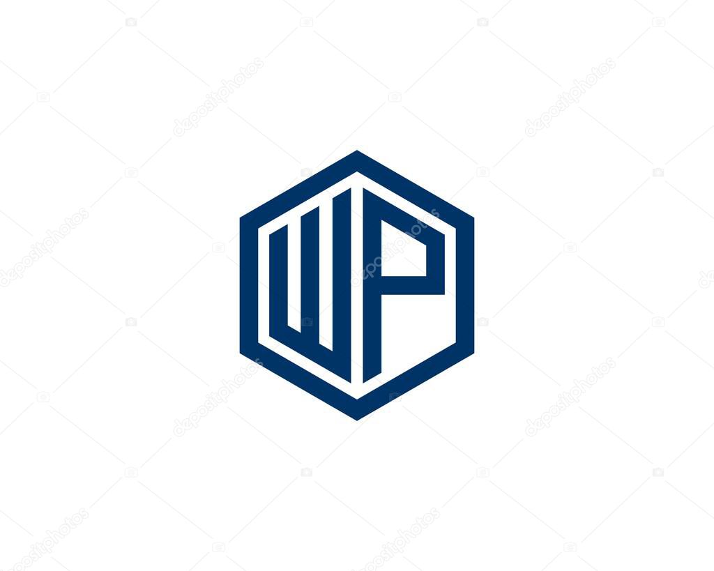 WP PW letter logo design vector template