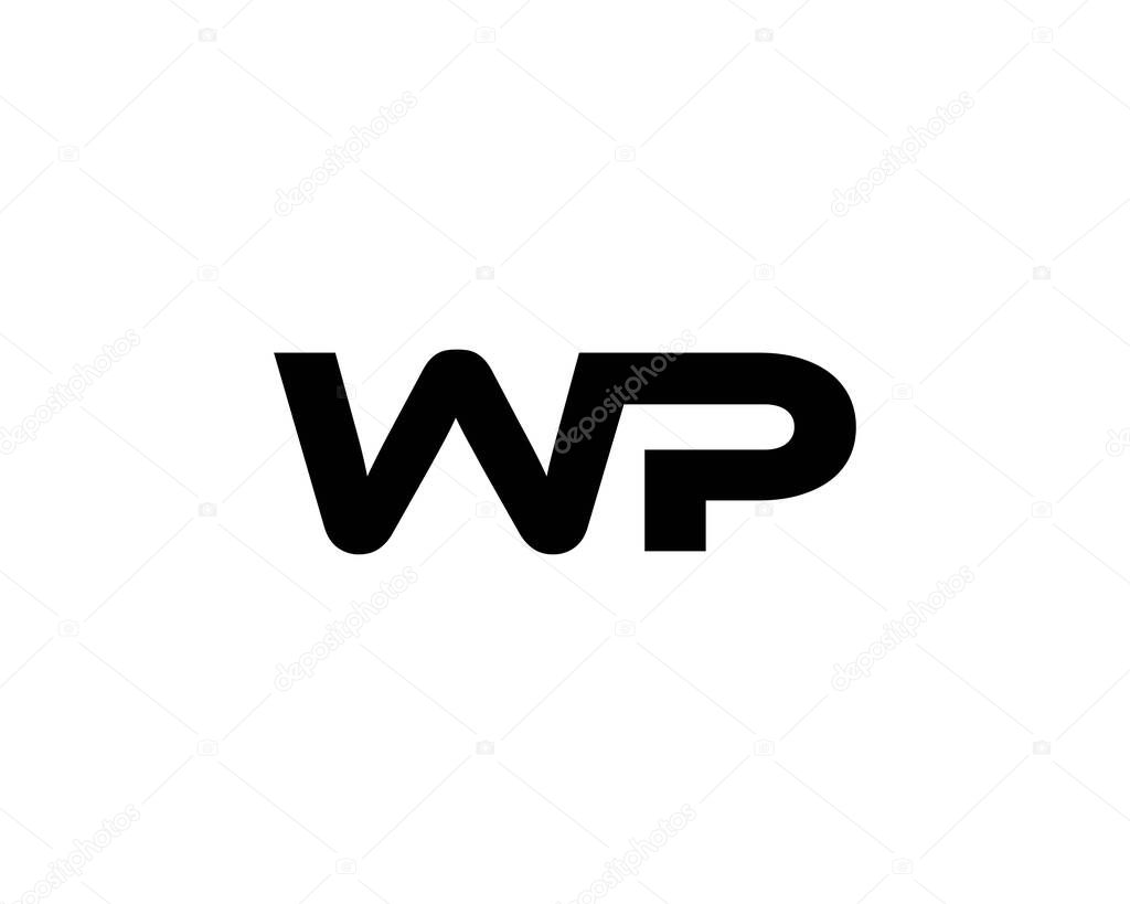 WP PW letter logo design vector template