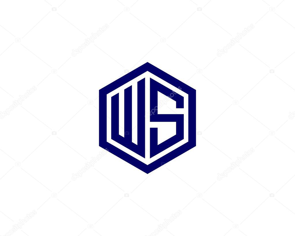 WS SW letter logo design vector template