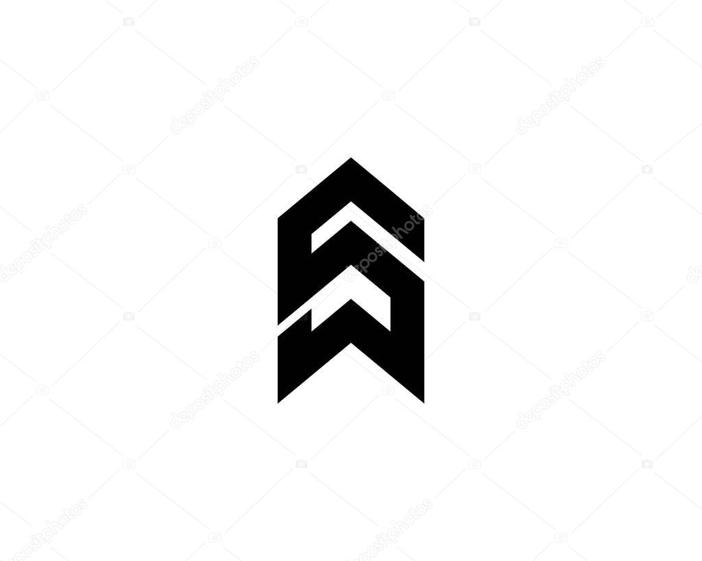 WS SW letter logo design vector template
