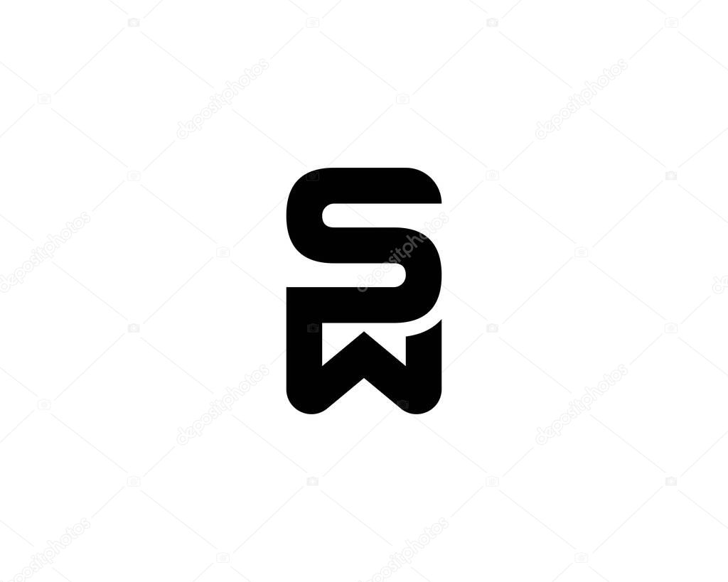 WS SW letter logo design vector template
