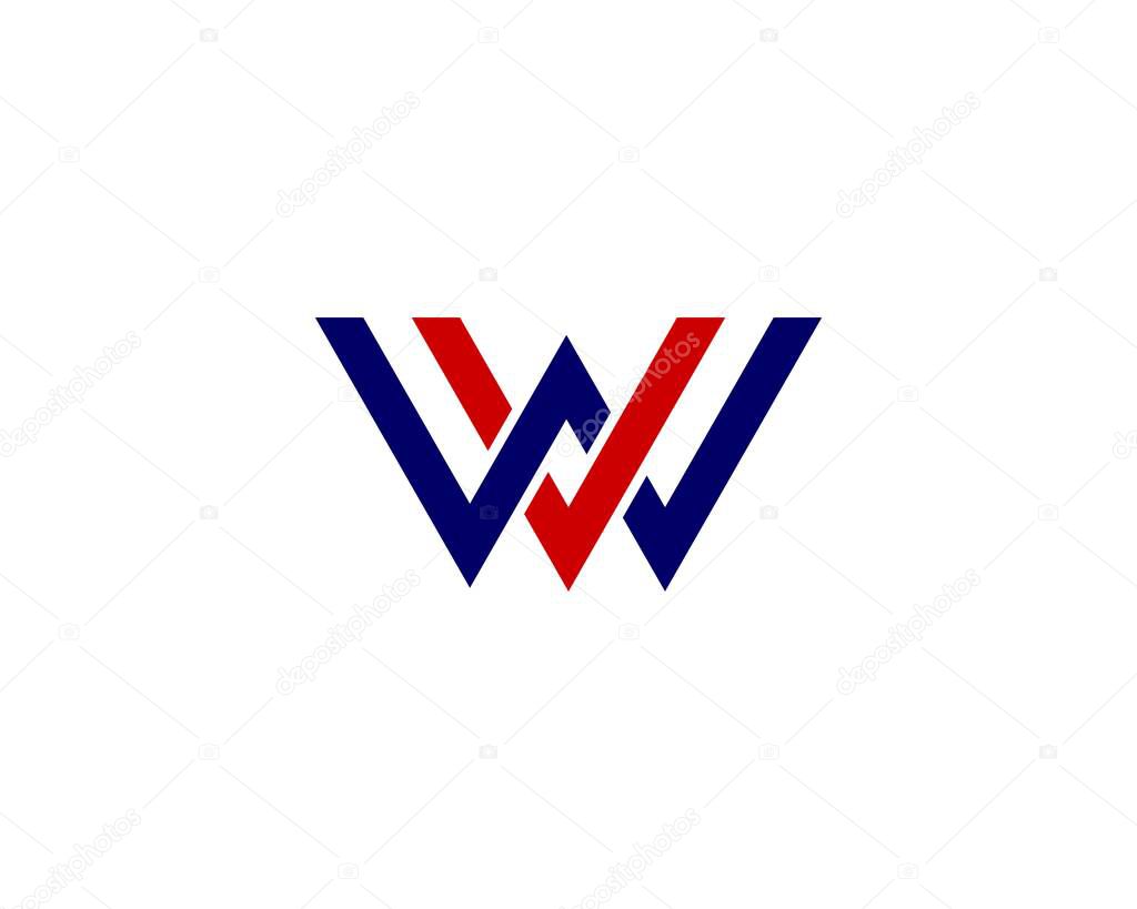 WV VW letter logo design vector template