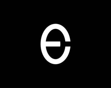 E harfi logo tasarım vektör şablonu