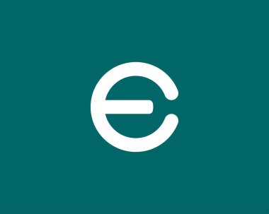 E harfi logo tasarım vektör şablonu