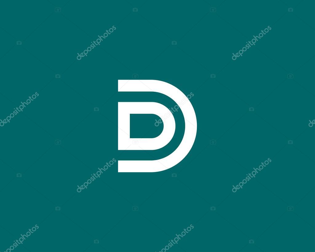 D letter logo design vector template