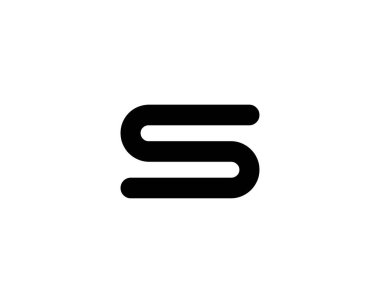 S harfi logo tasarım vektör şablonu