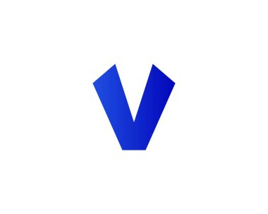 V Harfi Logo Tasarım Vektörü Şablonu