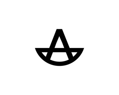 Bir AA harfi logo tasarım vektör şablonu