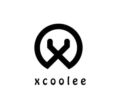 X harfi logo tasarım vektör şablonu