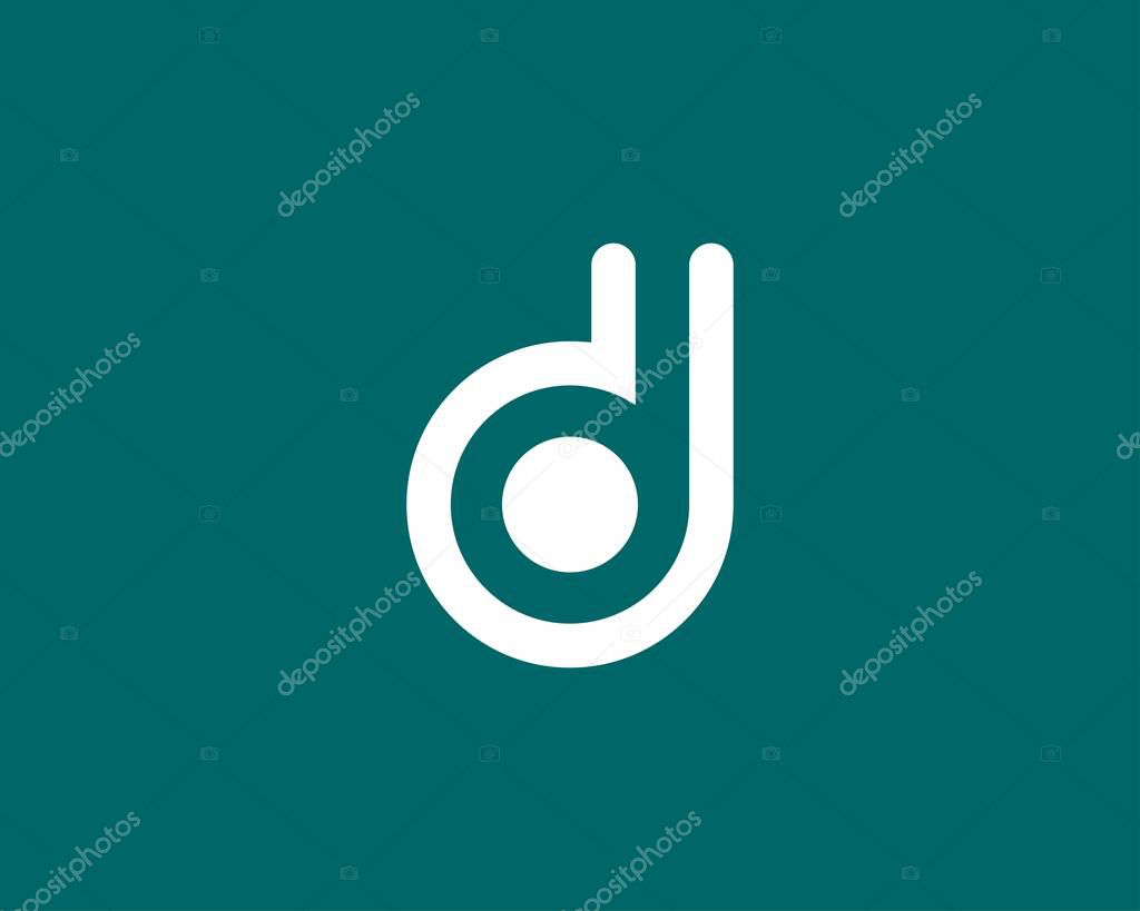D DD letter logo design vector template
