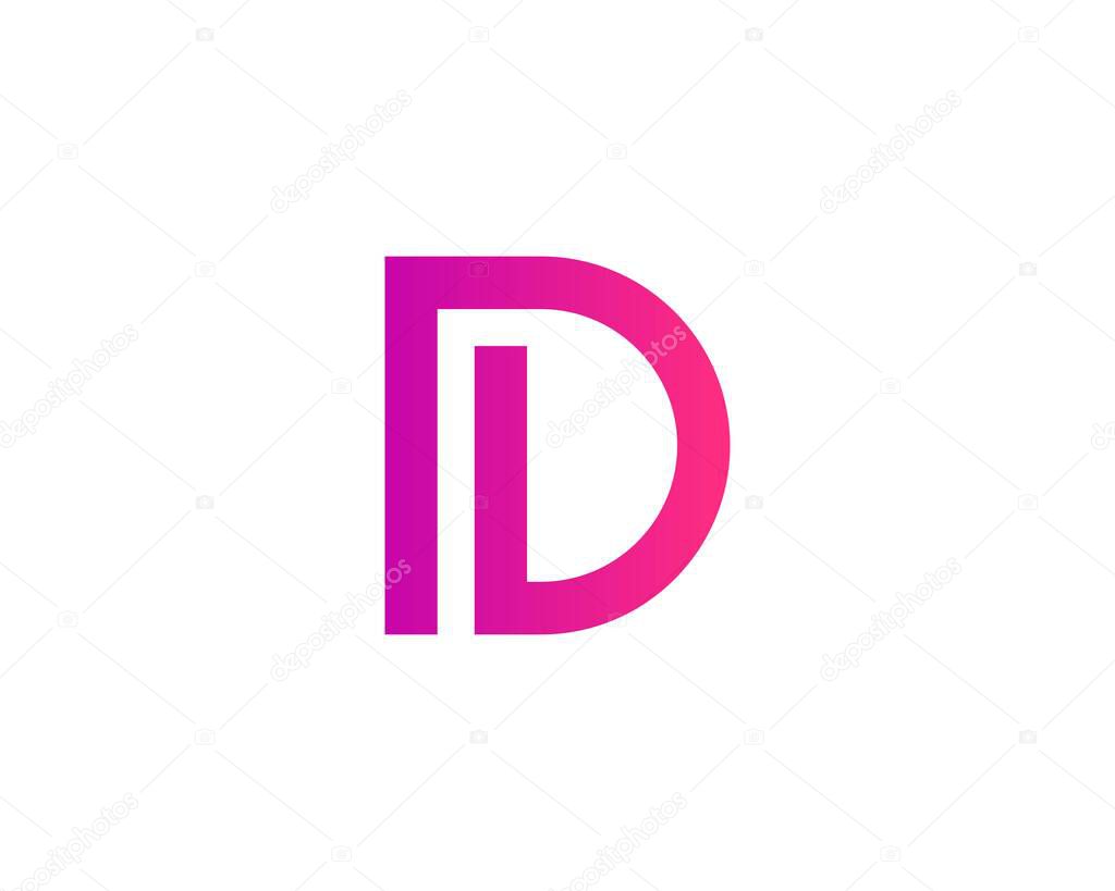 D DD letter logo design vector template