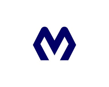 M M harfli logo tasarım vektör şablonu