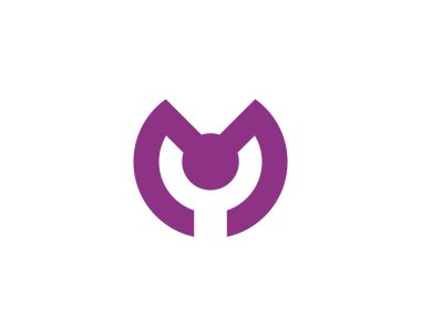 M M harfli logo tasarım vektör şablonu