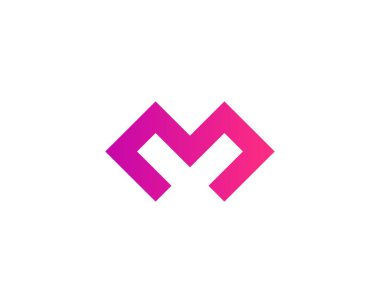 M M harfli logo tasarım vektör şablonu