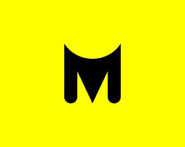 M M harfli logo tasarım vektör şablonu
