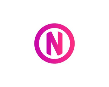 N harfi logo tasarım vektör şablonu