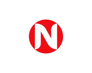 N harfi logo tasarım vektör şablonu