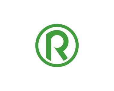 R harfi logo tasarım vektör şablonu