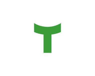 T harfi logo tasarım vektör şablonu