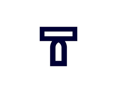 T harfi logo tasarım vektör şablonu