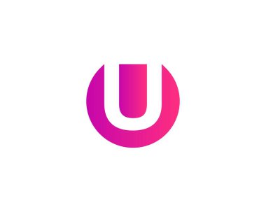 U harfi logo tasarım vektör şablonu