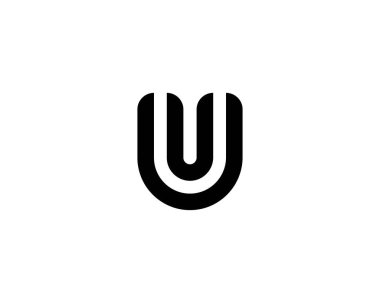 U harfi logo tasarım vektör şablonu
