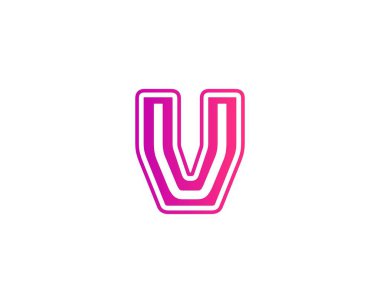 V Harfi Logo Tasarım Vektörü Şablonu