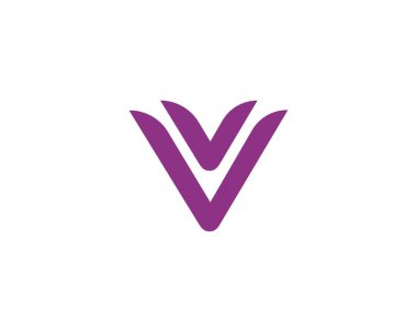 V Harfi Logo Tasarım Vektörü Şablonu