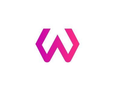 W harfi logo tasarım vektör şablonu