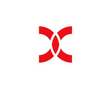 X harfi logo tasarım vektör şablonu
