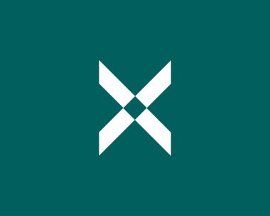 X harfi logo tasarım vektör şablonu