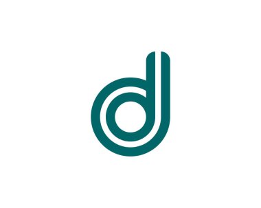 D DD harfi logo tasarım vektör şablonu