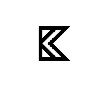 K KK letter logo design vector template