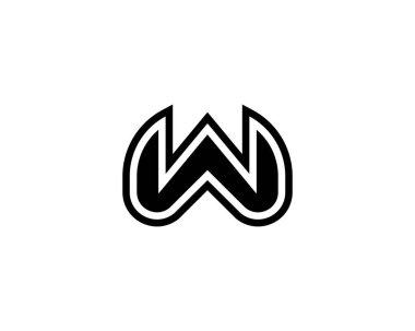 W WW Harf Logosu Tasarım Vektör Şablonu