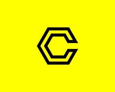 C ve CC harfi logo tasarım vektör şablonu